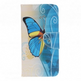 Folio Cover Xiaomi Mi 11 Lite 4G / 5G / 5G NE Farfalla Blu E Gialla