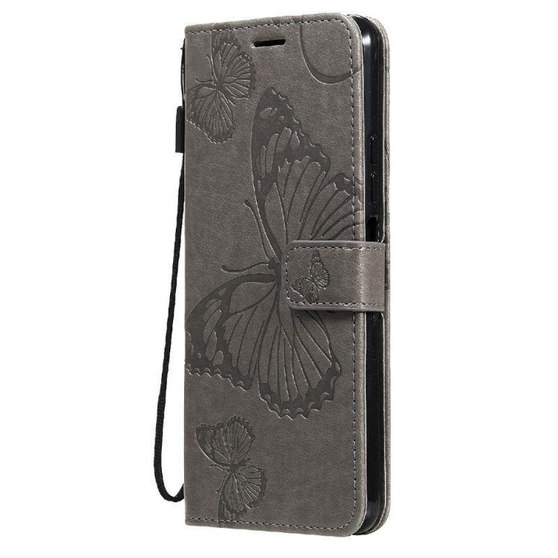 Folio Cover Xiaomi Mi 11 Lite 4G / 5G / 5G NE Farfalle Con Cinturino Gigante