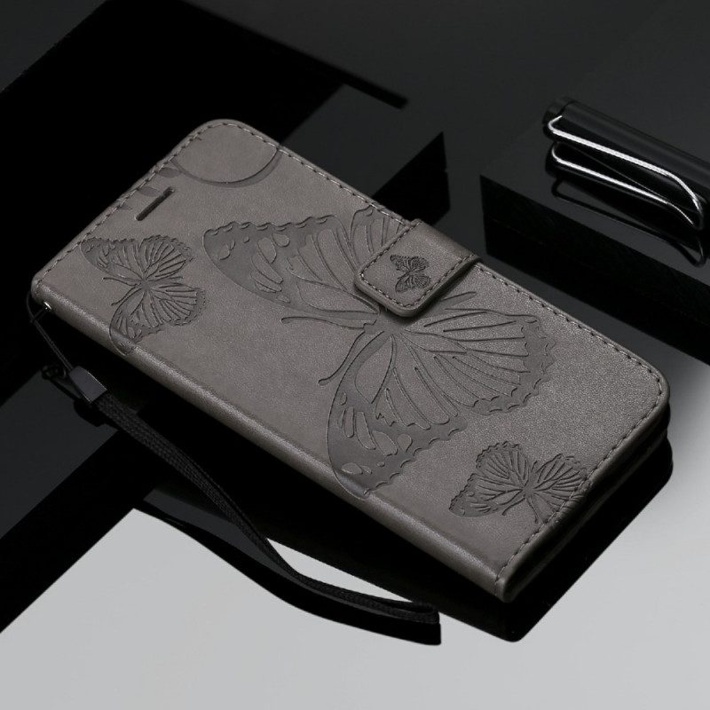 Folio Cover Xiaomi Mi 11 Lite 4G / 5G / 5G NE Farfalle Con Cinturino Gigante