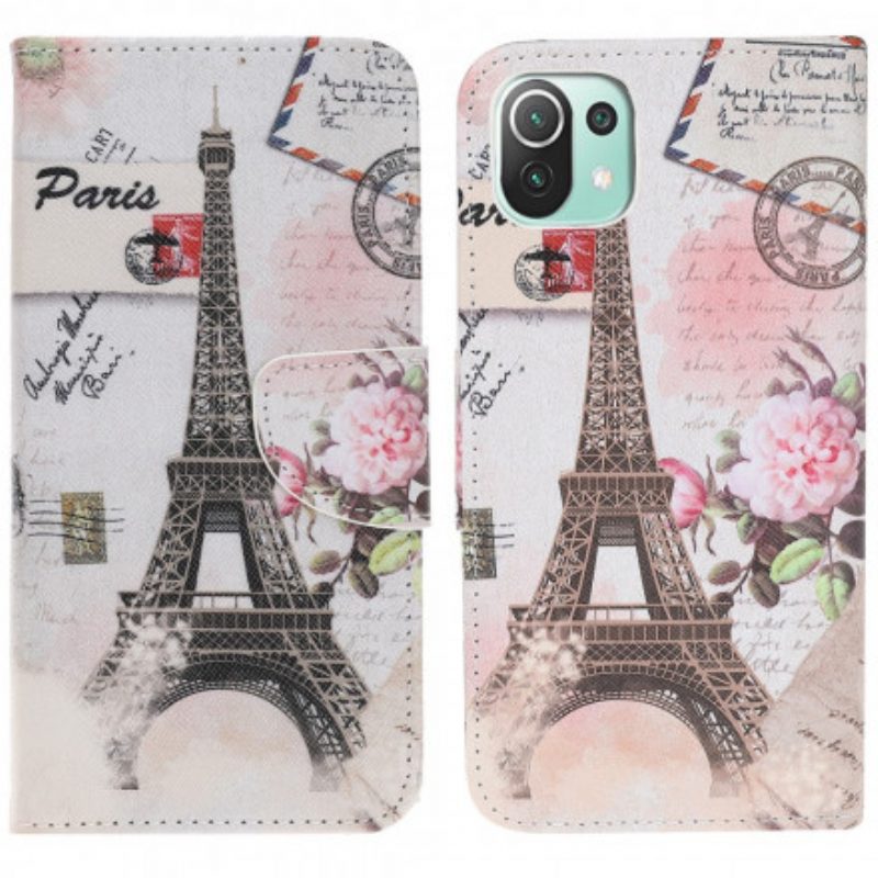 Folio Cover Xiaomi Mi 11 Lite 4G / 5G / 5G NE Retrò Torre Eiffel