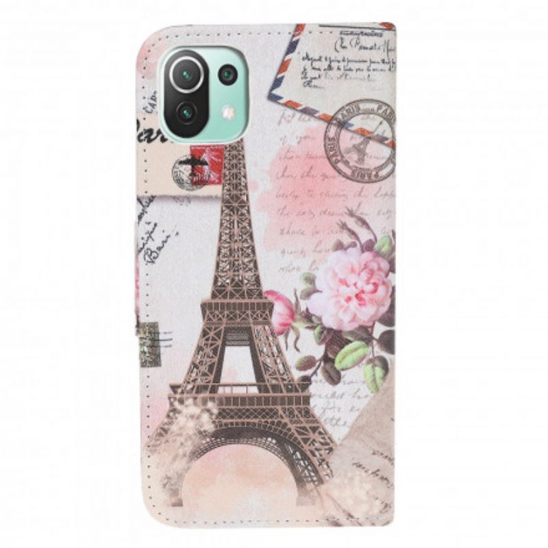 Folio Cover Xiaomi Mi 11 Lite 4G / 5G / 5G NE Retrò Torre Eiffel