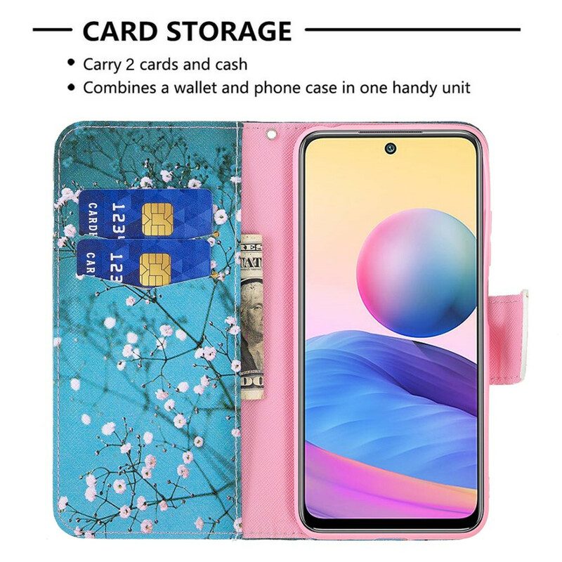 Custodia in pelle Poco M3 Pro 5G Albero In Fiore