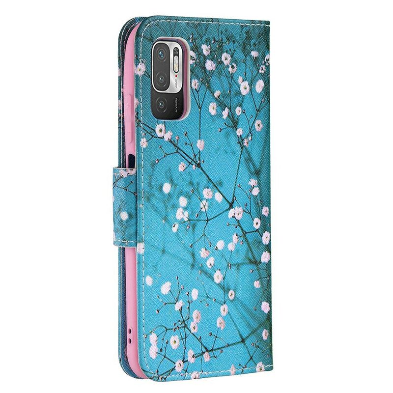 Custodia in pelle Poco M3 Pro 5G Albero In Fiore