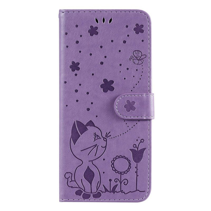 Custodia in pelle Poco M3 Pro 5G Anina Gatto