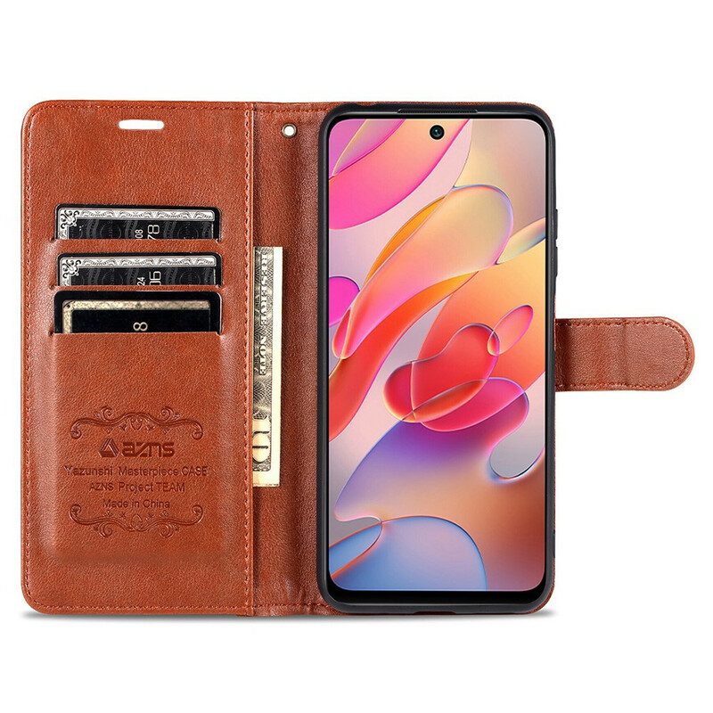 Custodia in pelle Poco M3 Pro 5G Azns Lusso