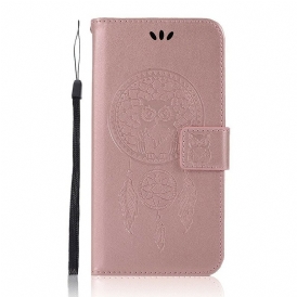 Custodia in pelle Poco M3 Pro 5G Gufo Acchiappasogni