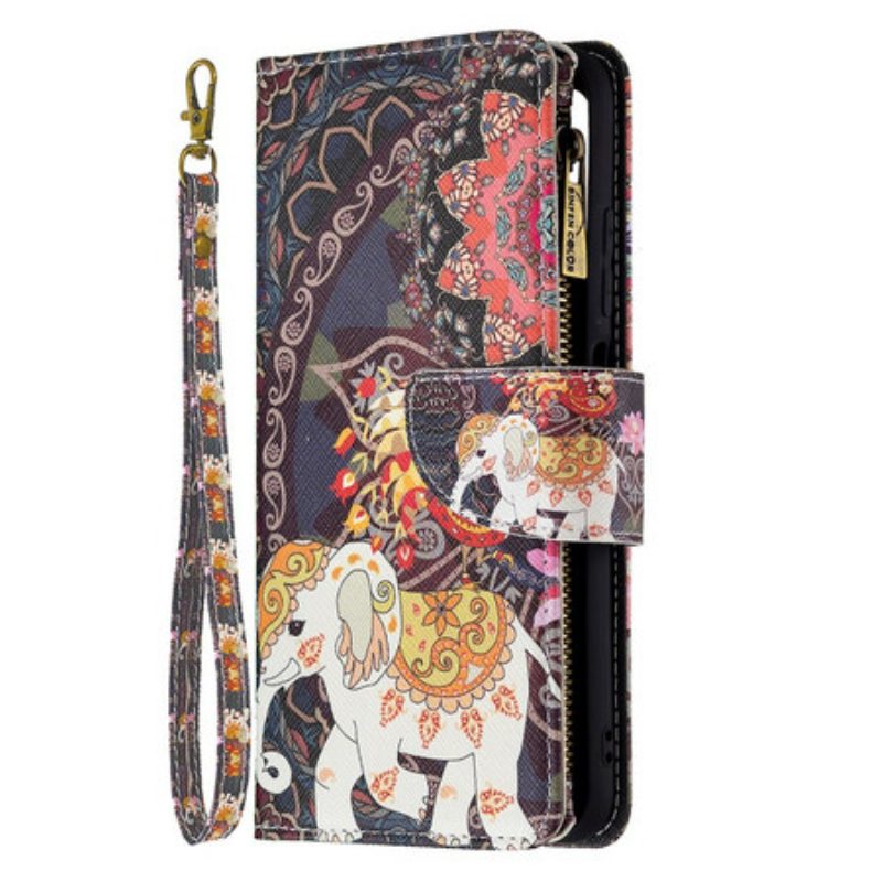 Custodia in pelle Poco M3 Pro 5G Tasca Con Zip A Forma Di Elefante