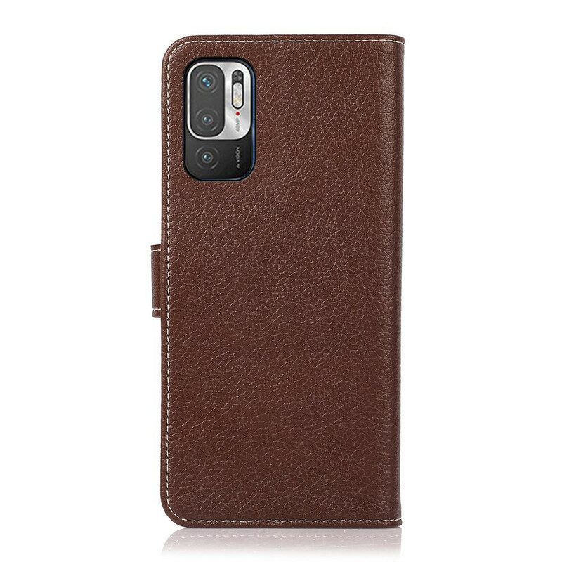 Custodia in pelle Poco M3 Pro 5G Trama Di Litchi
