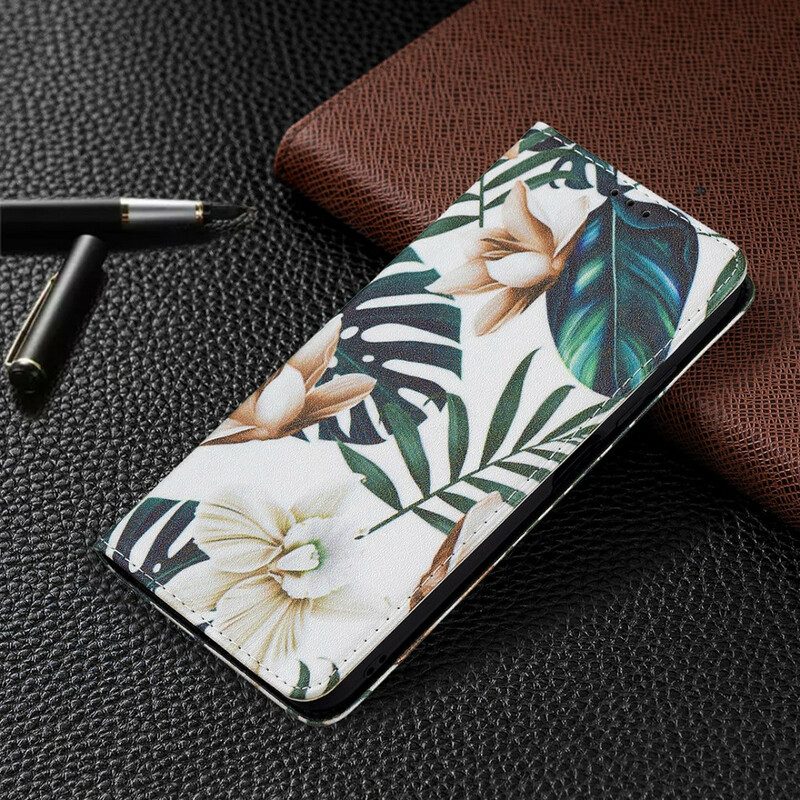 Folio Cover Poco M3 Pro 5G Custodia in pelle Foglie