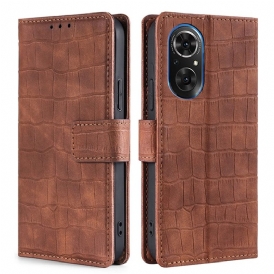 Custodia in pelle Honor 50 SE Coccodrillo Classico