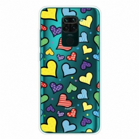 Cover Xiaomi Redmi Note 9 Cuori Multicolori