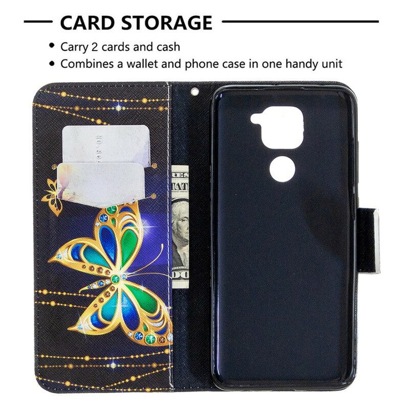 Custodia A Portafoglio Xiaomi Redmi Note 9 Farfalla Magica