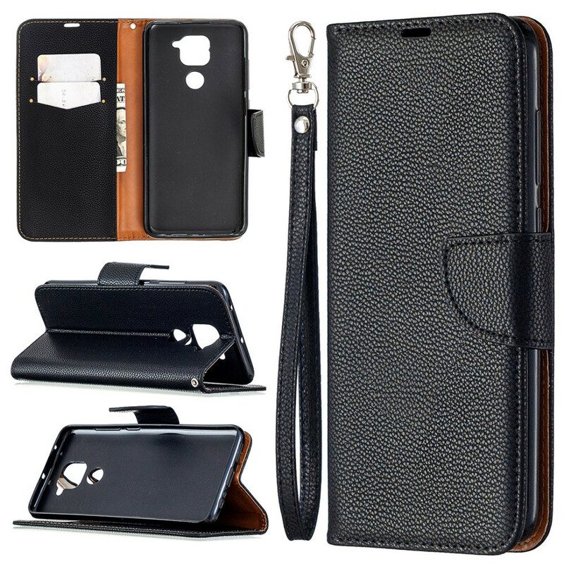 Custodia A Portafoglio Xiaomi Redmi Note 9 Folio Cover Litchi Rabat Obliquo