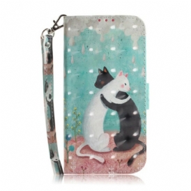 Custodia in pelle Xiaomi Redmi Note 9 Amici Gatto Strappy