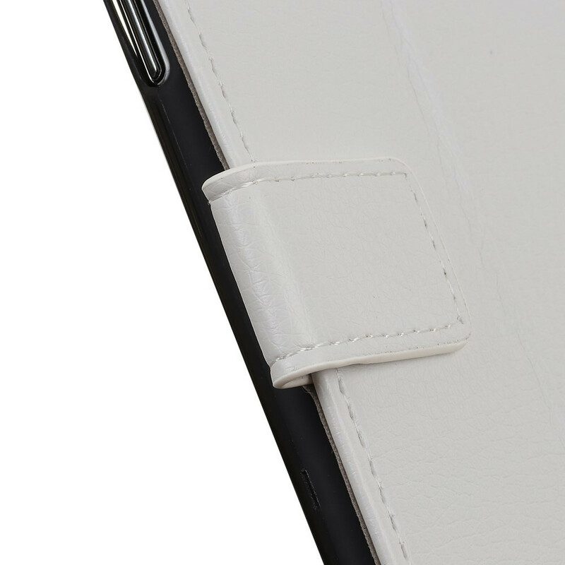 Custodia in pelle Xiaomi Redmi Note 9 Cuciture Litchi Effetto Pelle