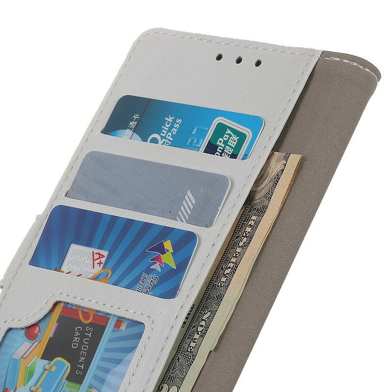 Custodia in pelle Xiaomi Redmi Note 9 Cuciture Litchi Effetto Pelle