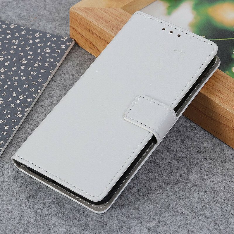 Custodia in pelle Xiaomi Redmi Note 9 Cuciture Litchi Effetto Pelle