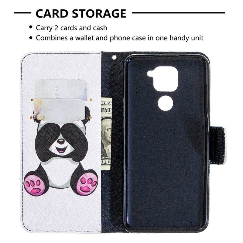 Custodia in pelle Xiaomi Redmi Note 9 Divertimento Panda