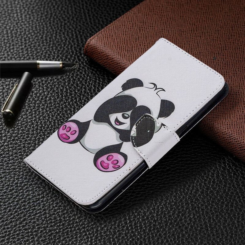 Custodia in pelle Xiaomi Redmi Note 9 Divertimento Panda