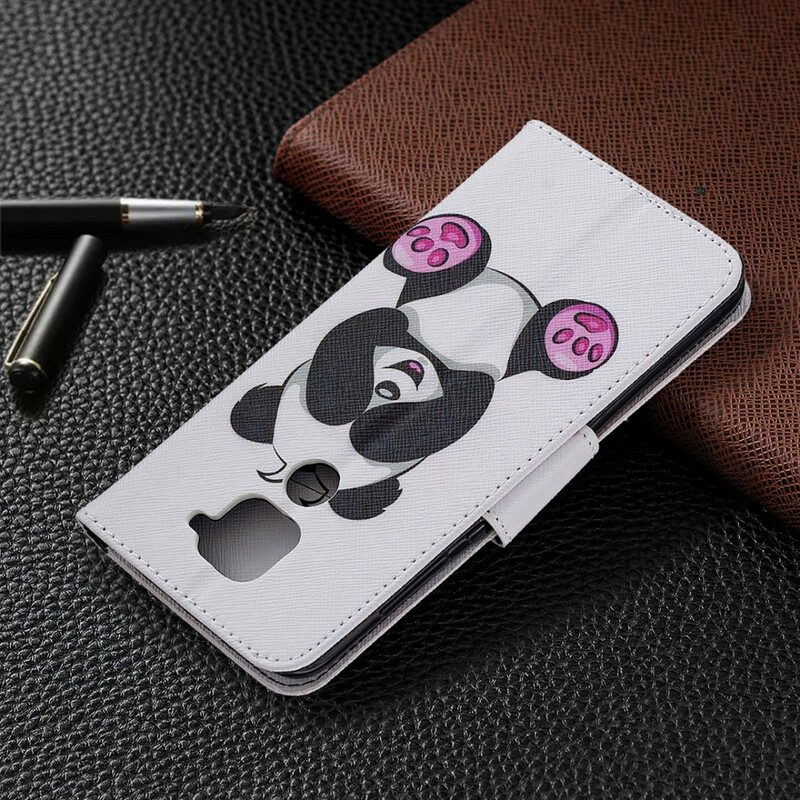 Custodia in pelle Xiaomi Redmi Note 9 Divertimento Panda