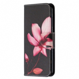 Custodia in pelle Xiaomi Redmi Note 9 Fiore Rosa