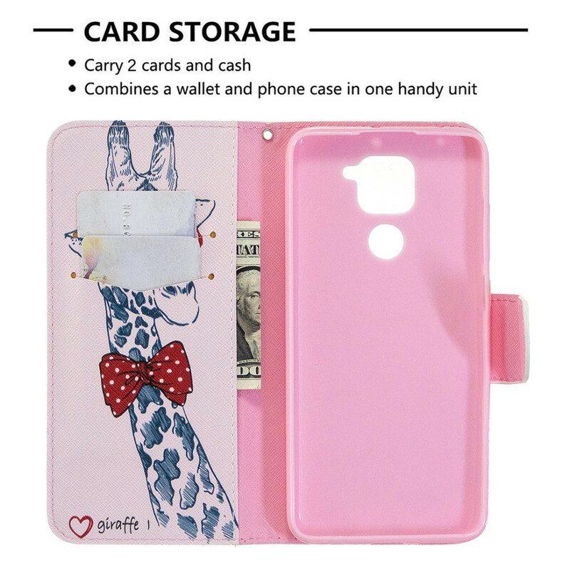 Custodia in pelle Xiaomi Redmi Note 9 Giraffa Intelligente