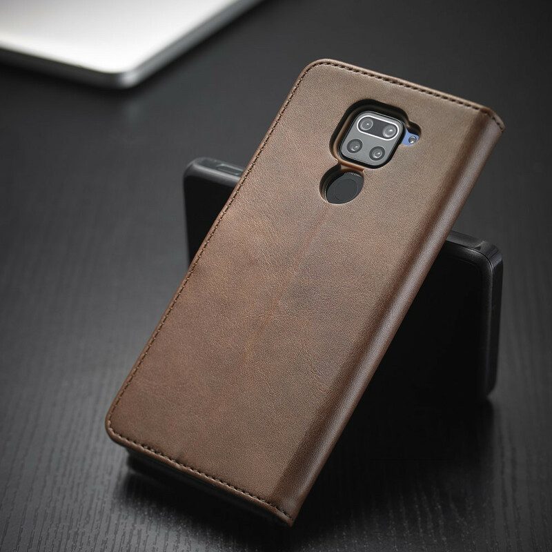 Custodia in pelle Xiaomi Redmi Note 9 Lc.imeeke Effetto Pelle