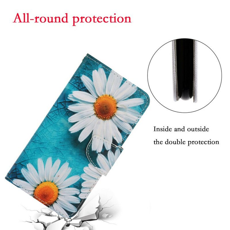 Custodia in pelle Xiaomi Redmi Note 9 Margherite Perizoma