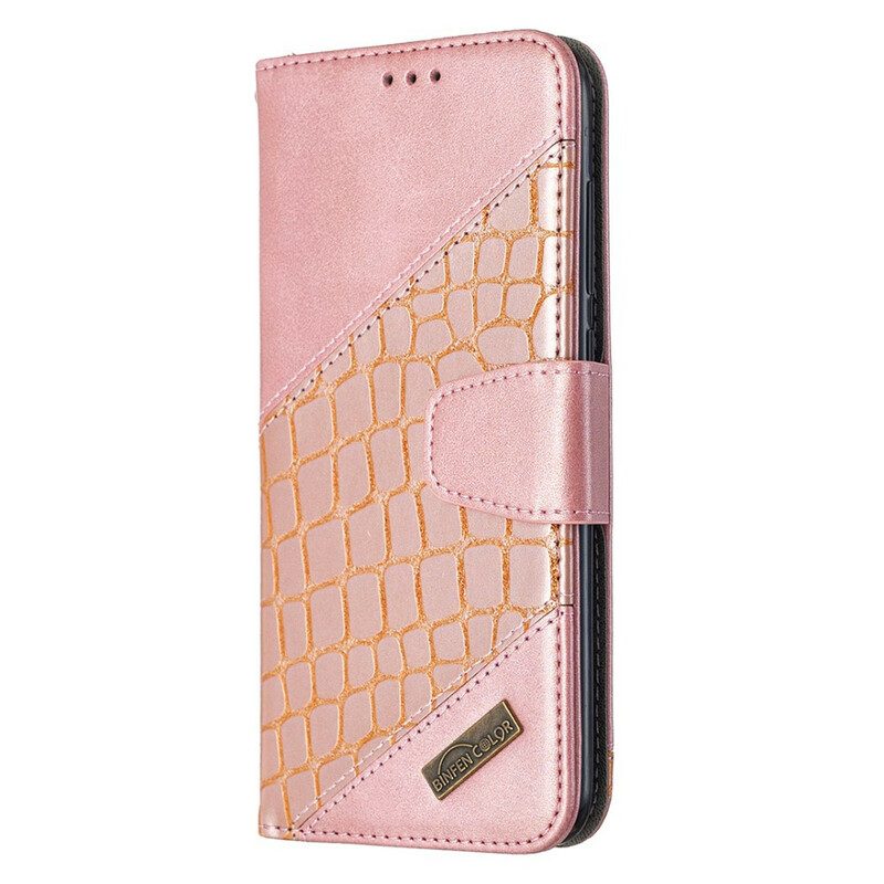 Folio Cover Xiaomi Redmi Note 9 Classico Effetto Pelle Di Coccodrillo