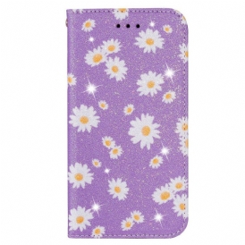 Folio Cover Xiaomi Redmi Note 9 Custodia in pelle Margherite