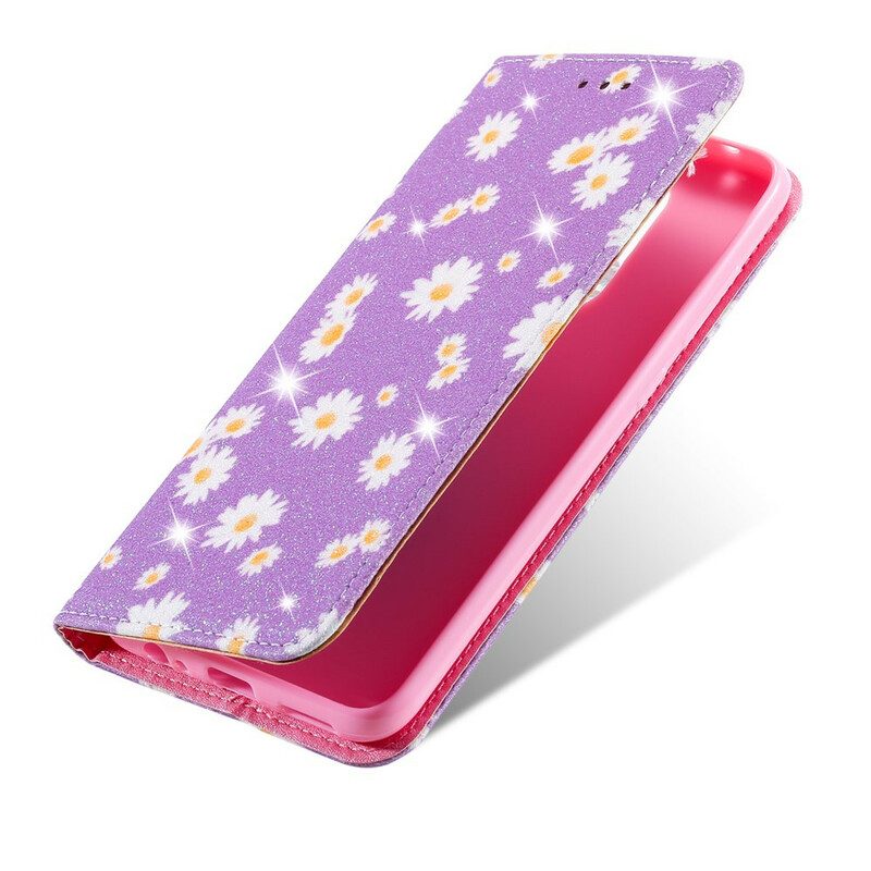 Folio Cover Xiaomi Redmi Note 9 Custodia in pelle Margherite