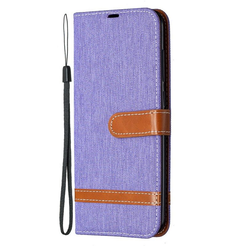 Folio Cover Xiaomi Redmi Note 9 Effetto Tessuto E Pelle