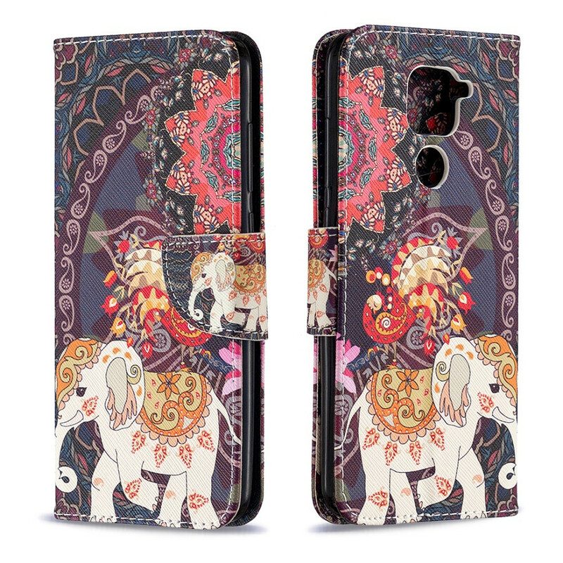 Folio Cover Xiaomi Redmi Note 9 Elefanti Indiani