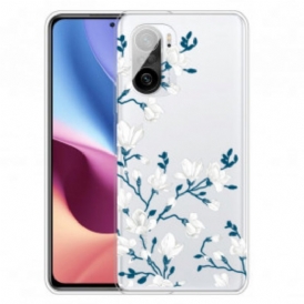 Cover Poco F3 Fiori Bianchi