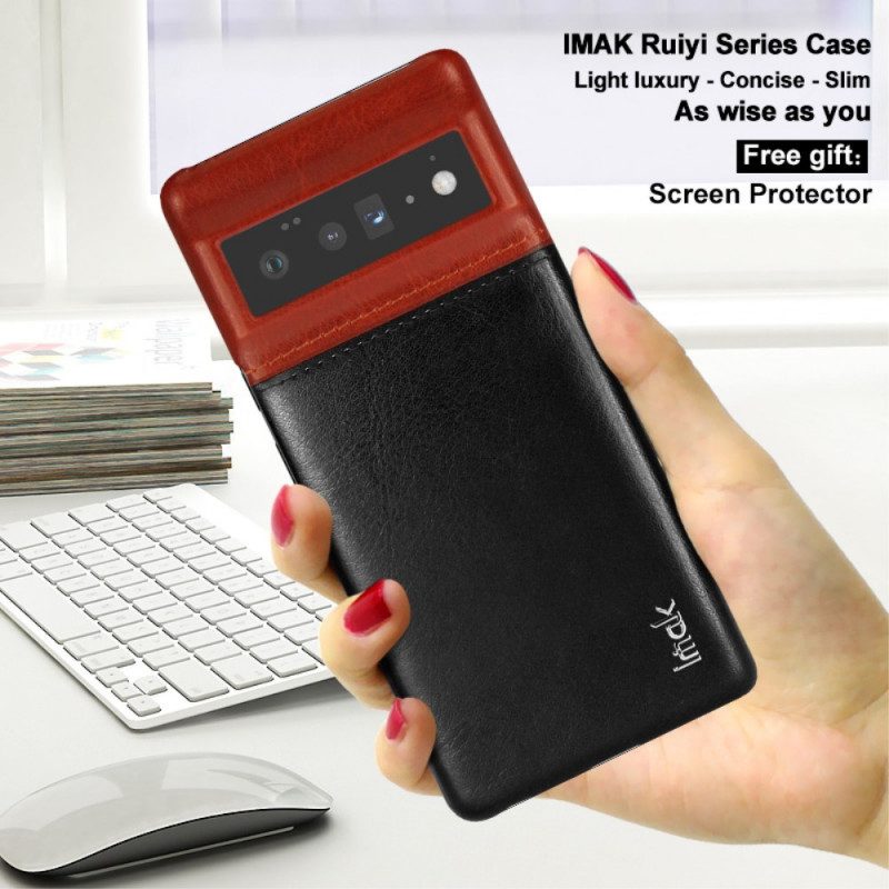 Cover Google Pixel 6 Pro Imak Serie Ruiyi Effetto Pelle