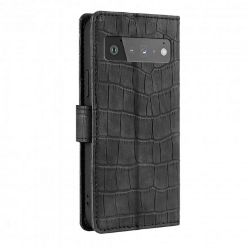 Custodia in pelle Google Pixel 6 Pro Pelle Di Coccodrillo