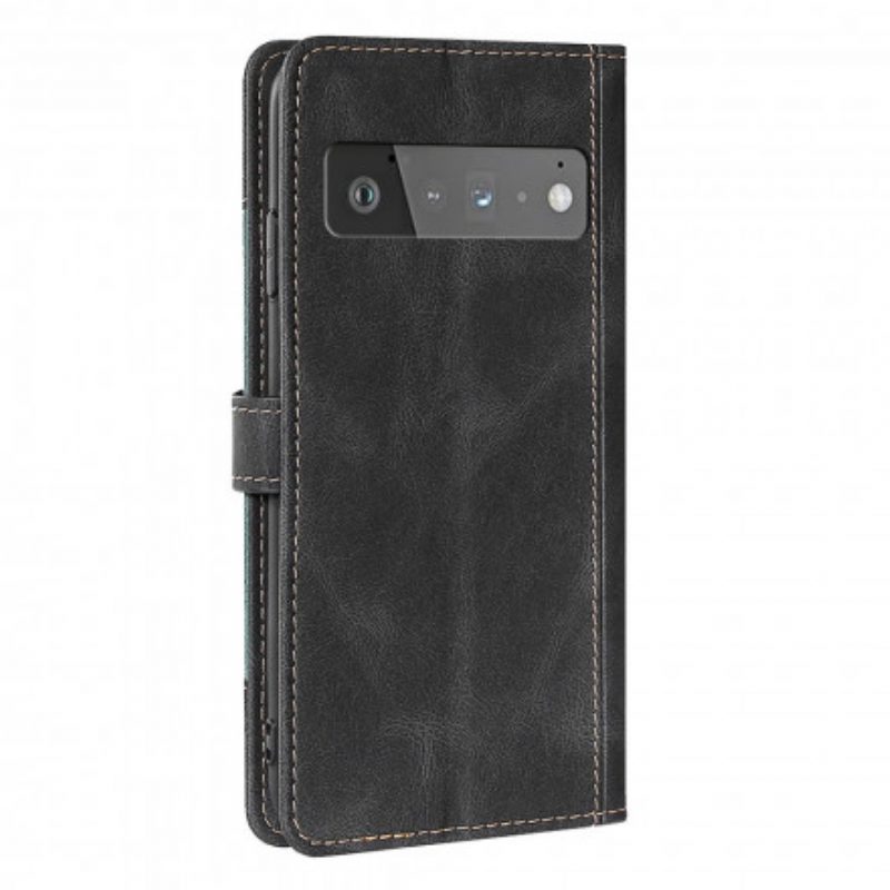 Custodia in pelle Google Pixel 6 Pro Ecopelle Bicolore Elegante