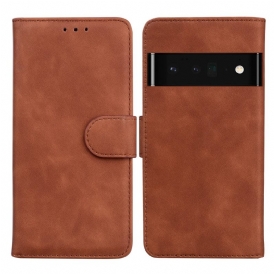 Custodia in pelle Google Pixel 6 Pro Effetto Pelle Monocromatica