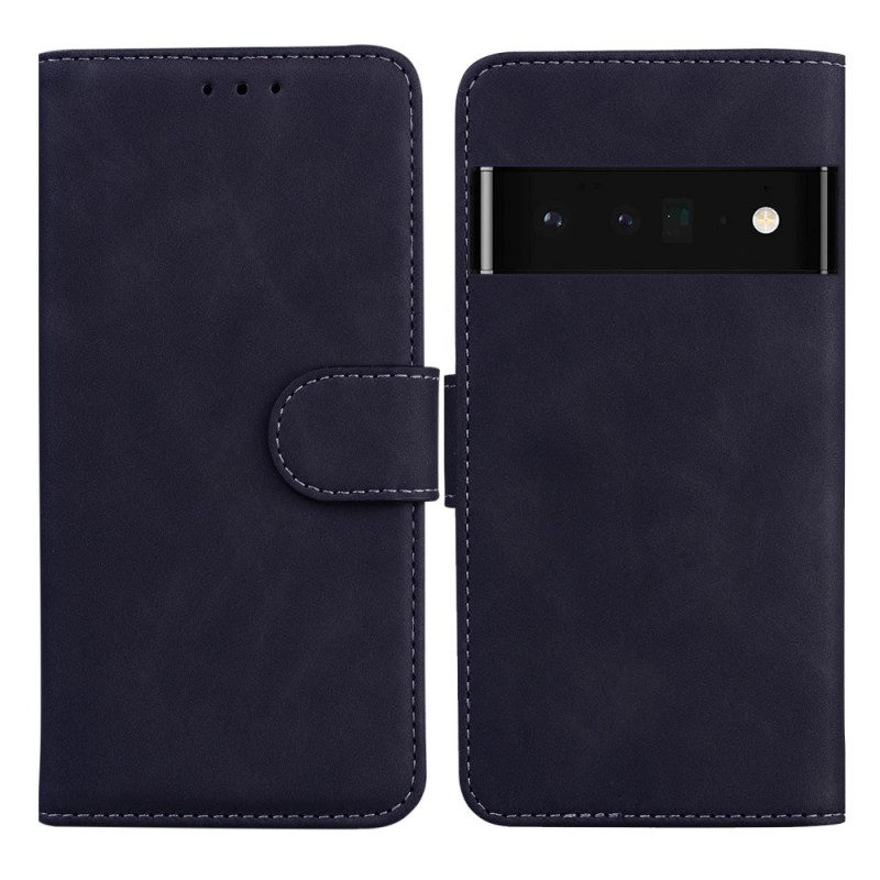 Custodia in pelle Google Pixel 6 Pro Effetto Pelle Monocromatica