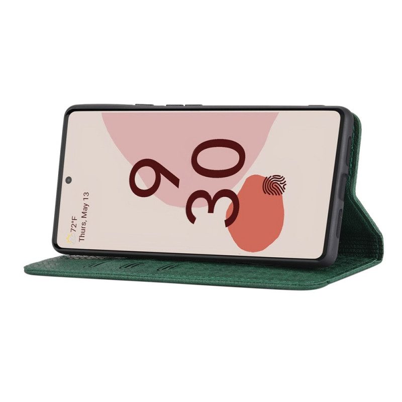 Custodia in pelle Google Pixel 6 Pro Stile In Pelle Intrecciata Con Cinturino