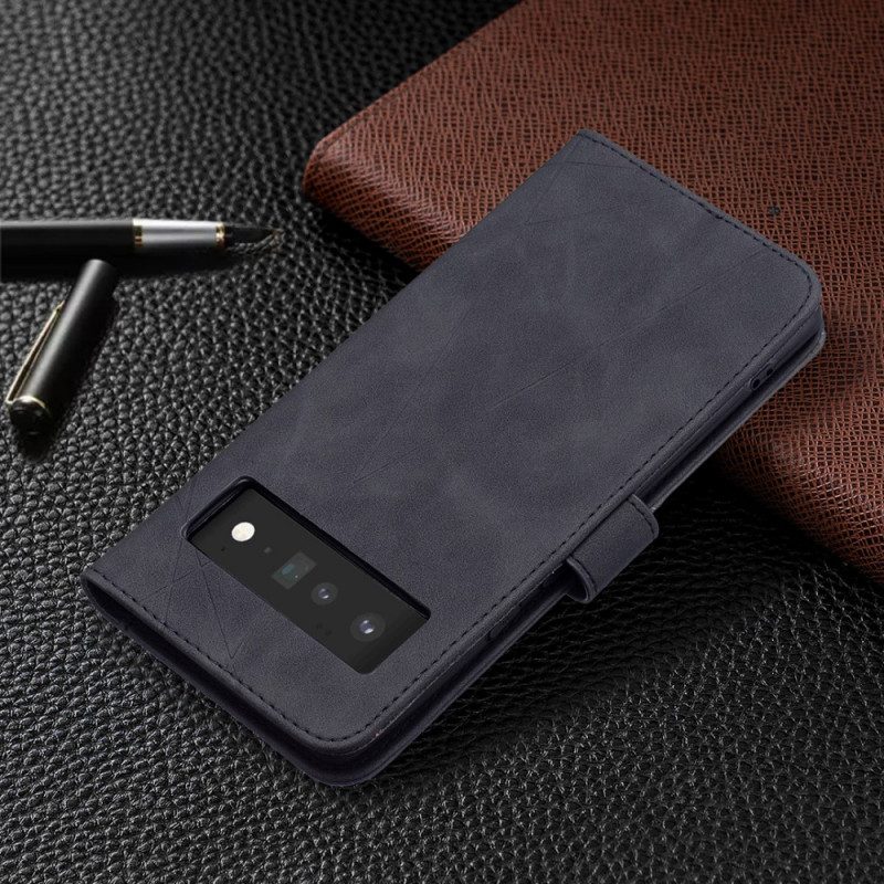 Custodia in pelle Google Pixel 6 Pro Triangoli Di Colore Binfen