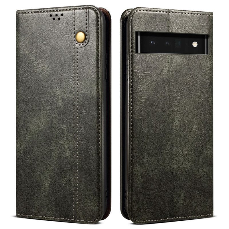 Folio Cover Google Pixel 6 Pro Custodia in pelle Ecopelle Cerata