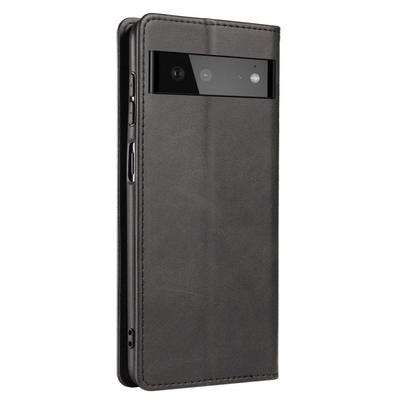 Folio Cover Google Pixel 6 Pro Custodia in pelle Effetto Pelle Magnetica