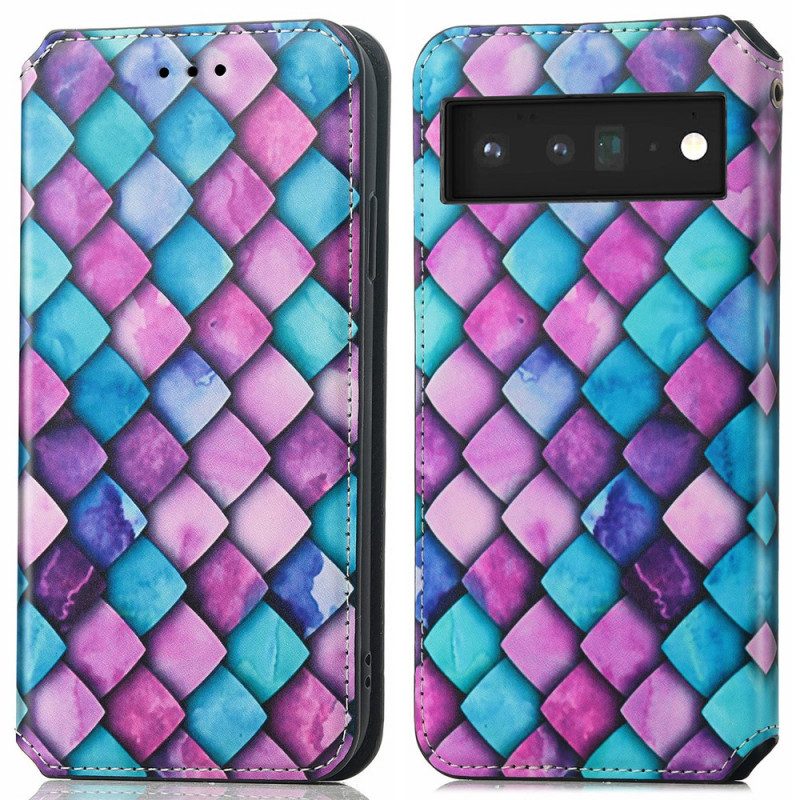 Folio Cover Google Pixel 6 Pro Custodia in pelle Progettazione Caseneo Rfid