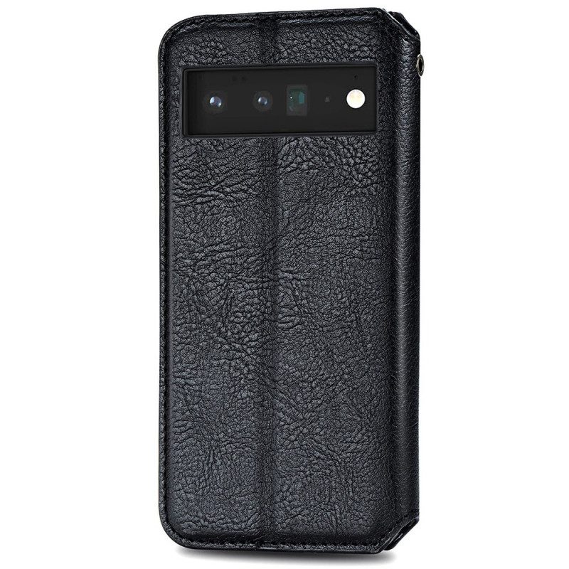 Folio Cover Google Pixel 6 Pro Custodia in pelle Texture Diamante Effetto Pelle