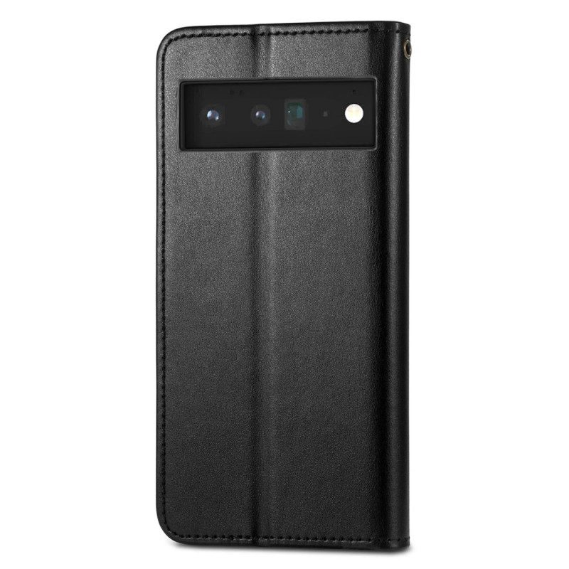 Folio Cover Google Pixel 6 Pro Ecopelle E Chiusura Vintage