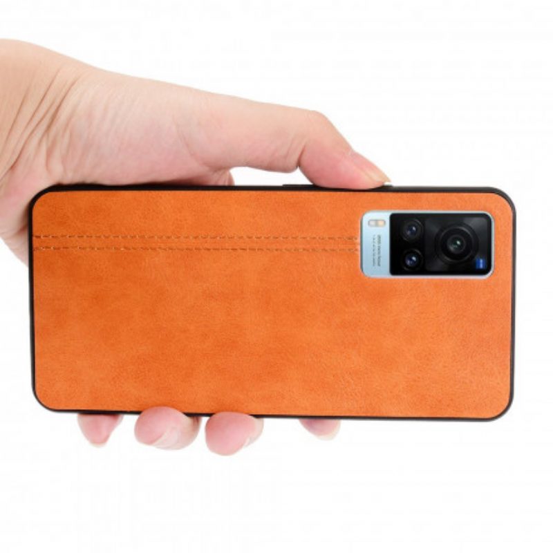 Cover Vivo X60 Effetto Pelle Couture