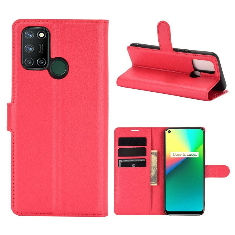 Custodia in pelle Realme 7i Classico Effetto Litchi