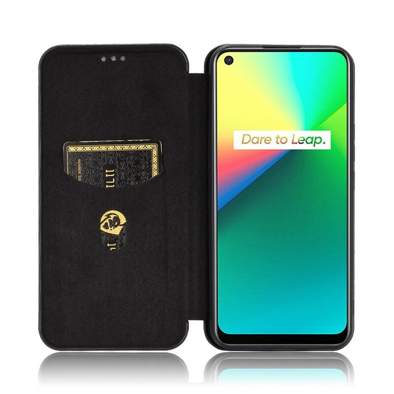 Folio Cover Realme 7i Custodia in pelle Carbonio Siliconico