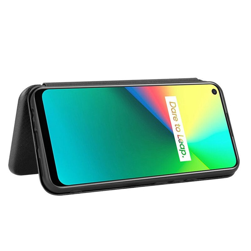 Folio Cover Realme 7i Custodia in pelle Carbonio Siliconico